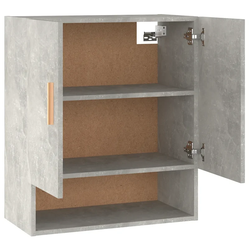 Armoire murale fonctionnelle scandinave 60 x 31 x 70 cm avec grand espace de rangement en bois d'ingénierie gris béton 02_0048044