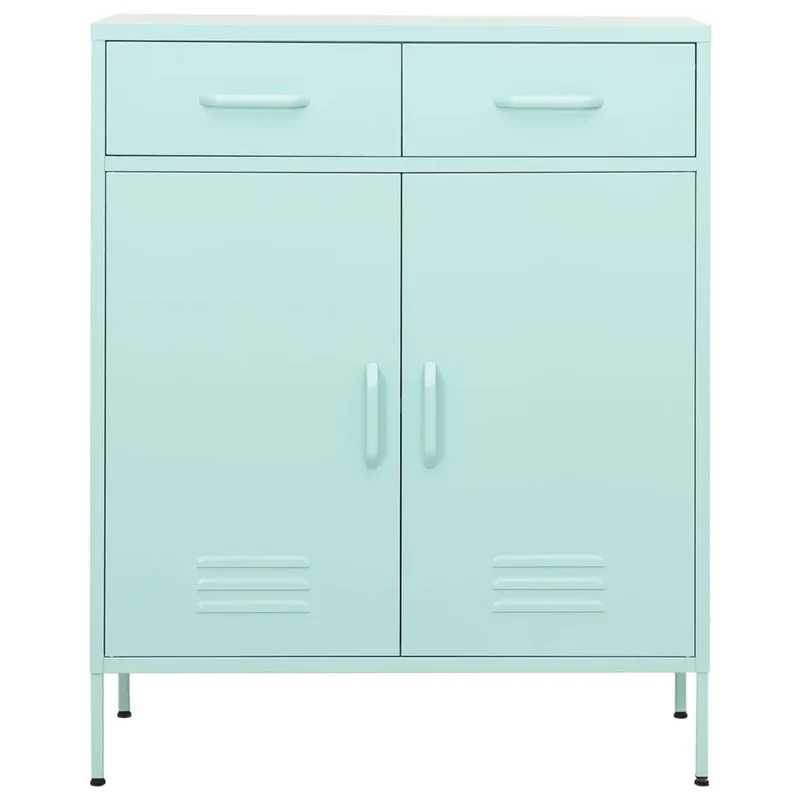 Armoire de rangement moderne avec tiroirs extensibles 80 x 35 x 101,5 cm en acier menthe 02_0046849