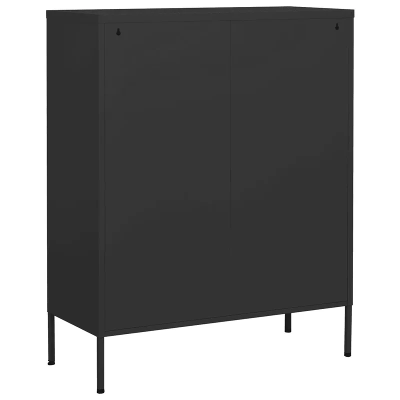 Armoire de rangement moderne anthracite 80 x 35 x 101,5 cm avec tiroirs pratiques finition mate en acier anthracite 02_0046850