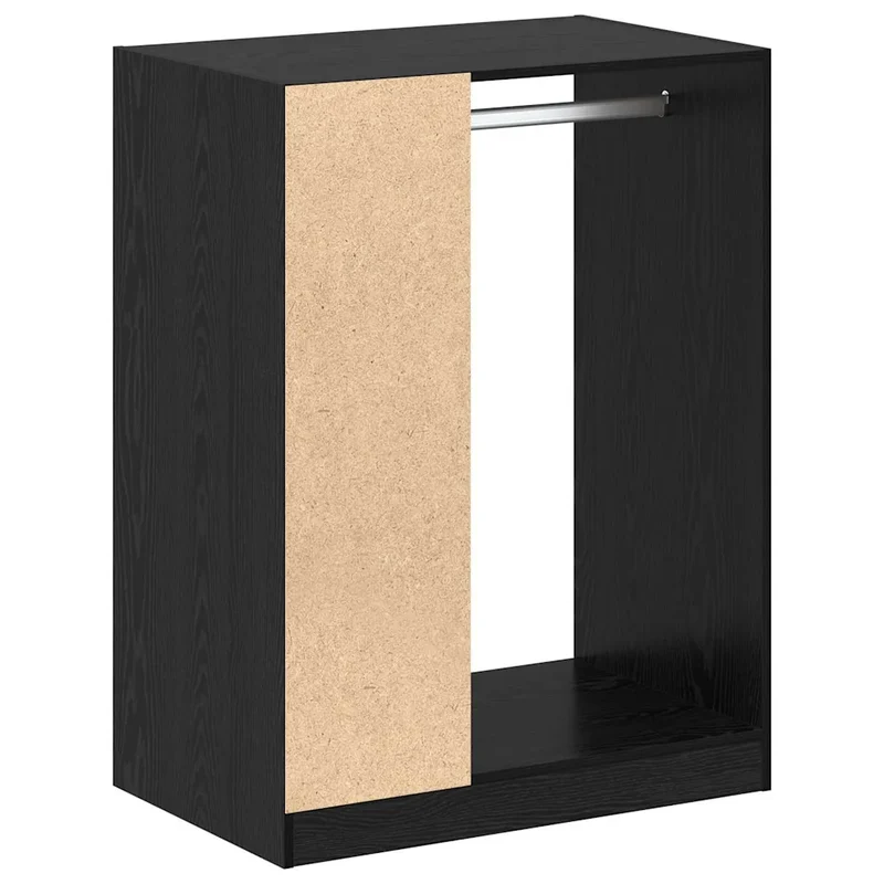 Armoire moderne rectangulaire avec 3 étagères espace de rangement généreux intérieur en bois d'ingénierie chêne noir 02_0052520