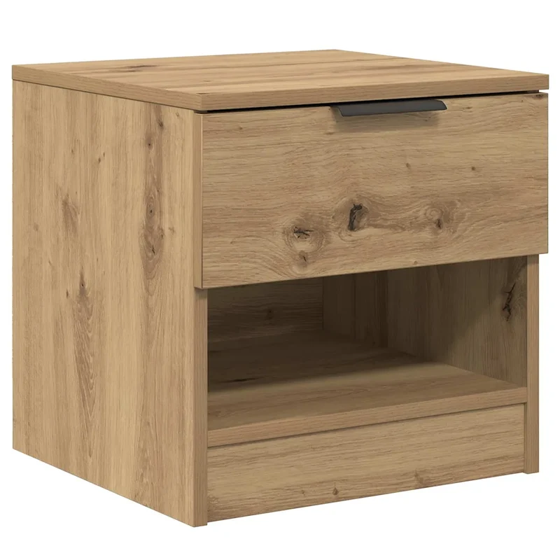 Armoire de lit moderne avec tiroir rangement 40 x 39 x 40 cm style rustique en bois d'ingénierie chêne artisanal 02_0052670