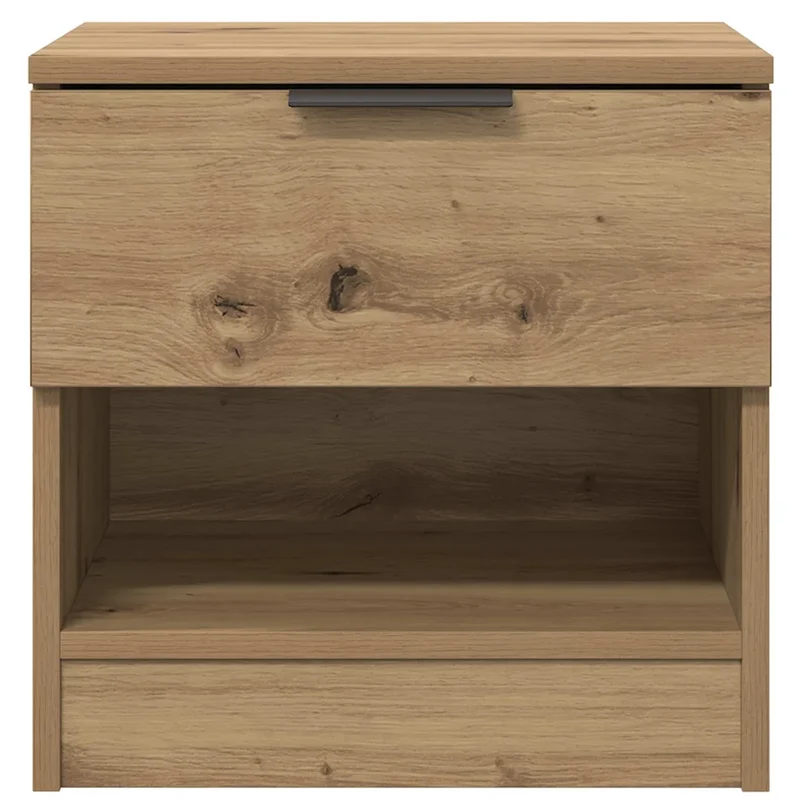 Armoire de lit moderne avec tiroir rangement 40 x 39 x 40 cm style rustique en bois d'ingénierie chêne artisanal 02_0052670