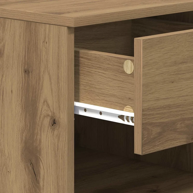 Armoire de lit moderne avec tiroir rangement 40 x 39 x 40 cm style rustique en bois d'ingénierie chêne artisanal 02_0052670