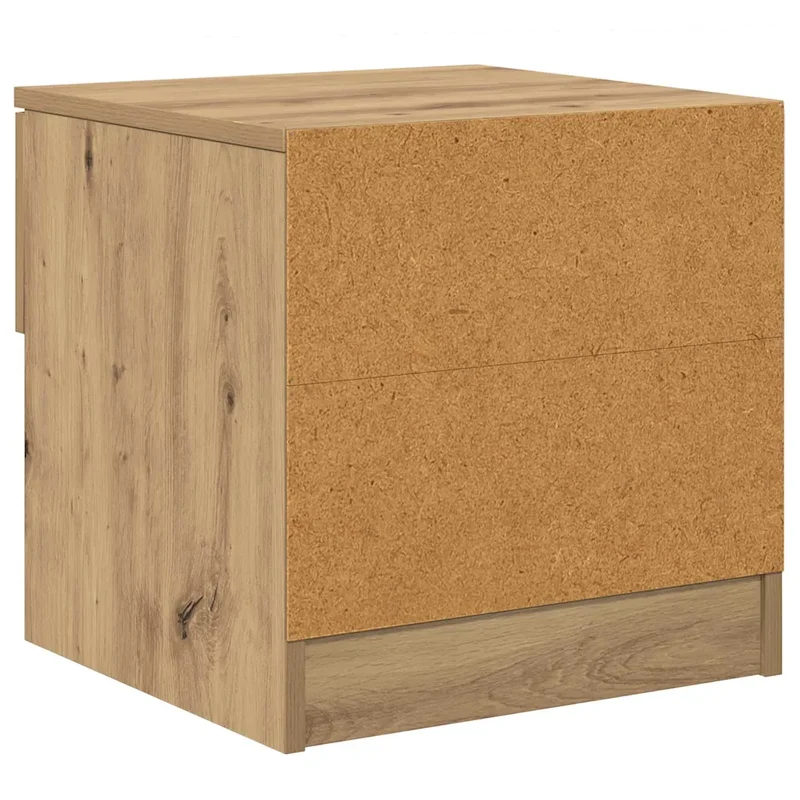 Armoire de lit moderne avec tiroir rangement 40 x 39 x 40 cm style rustique en bois d'ingénierie chêne artisanal 02_0052670