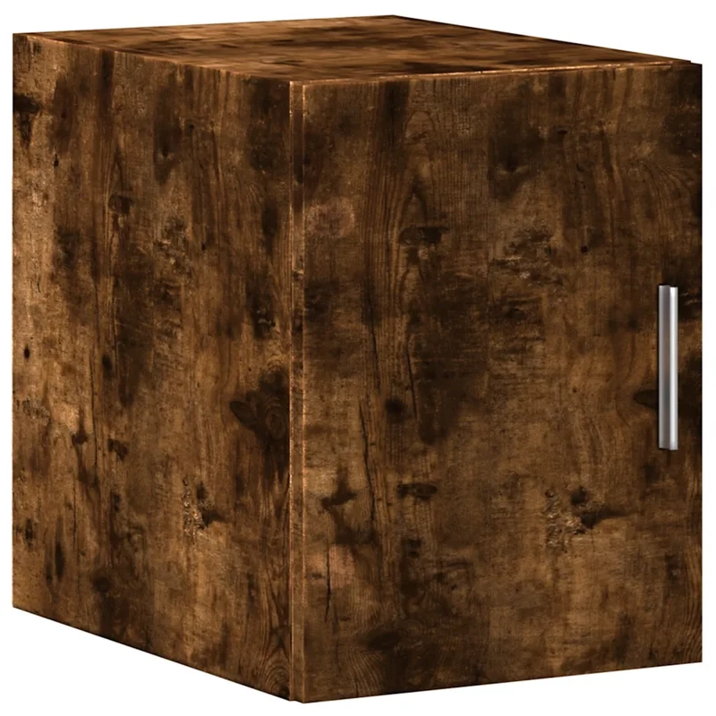 Armoire de rangement mince compacte 30 x 42,5 x 225 cm espace optimisé style contemporain en bois d'ingénierie chêne fumé 02_0055550