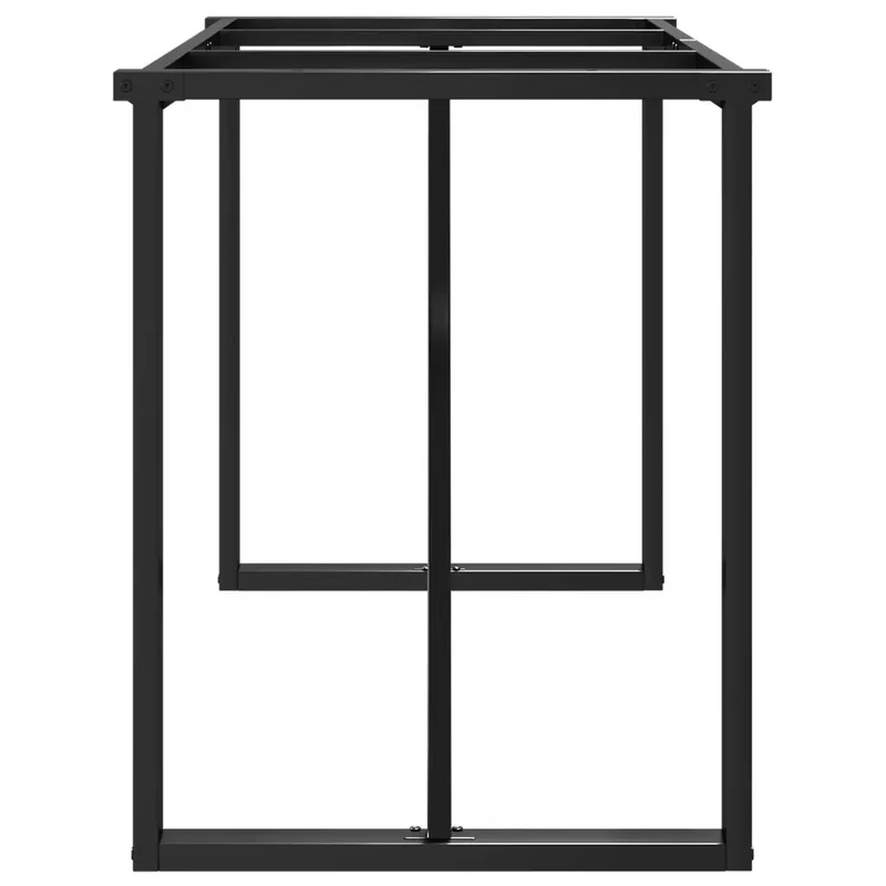 Pieds de table à manger cadre en O 120 x 60 x 73 cm robustes style industriel en acier noir 02_0047229