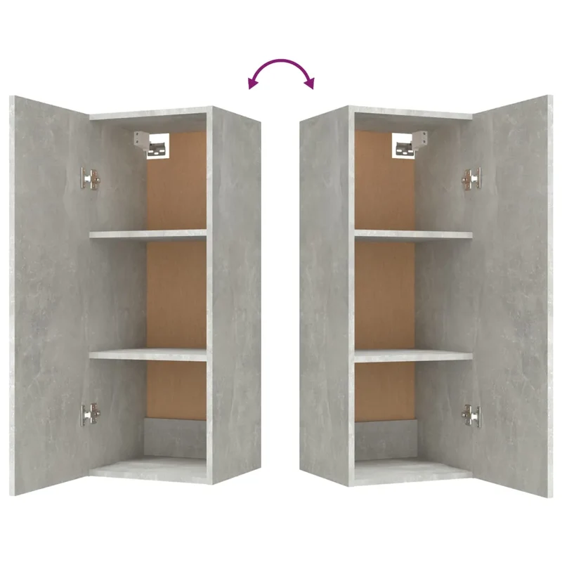 Armoire murale design polyvalent rangement pratique 34,5 x 34 x 90 cm en bois d'ingénierie gris béton 02_0048034