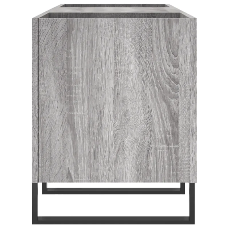 Armoire à disques pratique et robuste 121 x 38 x 48 cm style industriel en bois d'ingénierie gris 02_0049099