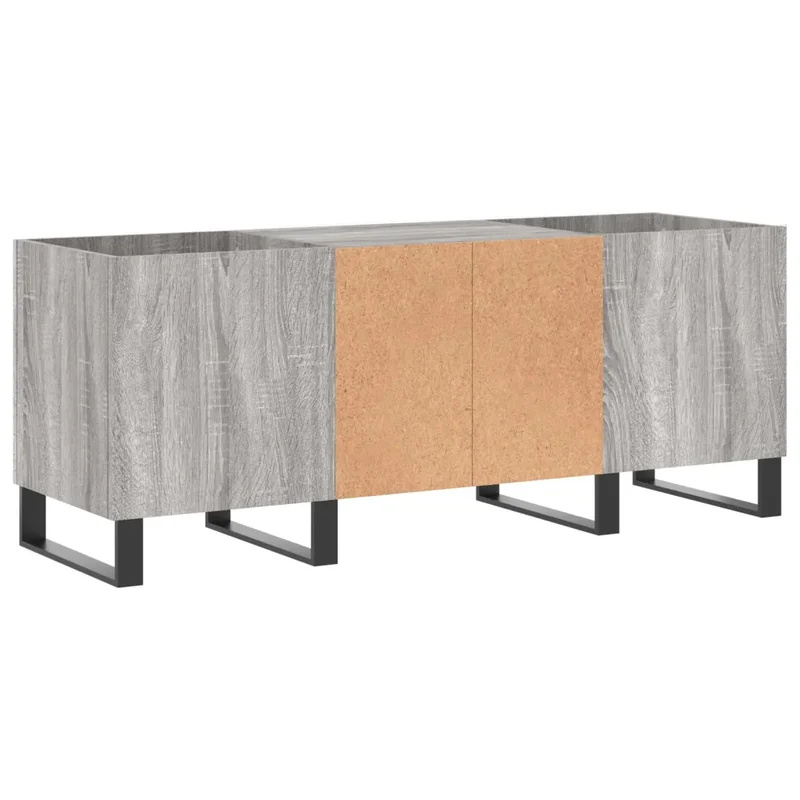 Armoire à disques pratique et robuste 121 x 38 x 48 cm style industriel en bois d'ingénierie gris 02_0049099