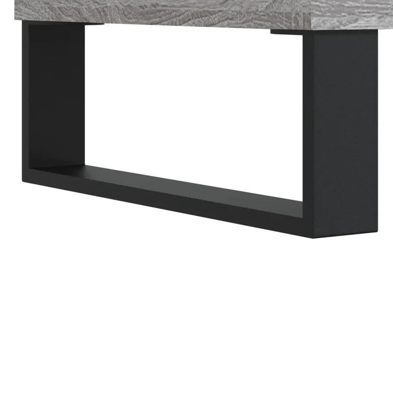 Armoire à disques pratique et robuste 121 x 38 x 48 cm style industriel en bois d'ingénierie gris 02_0049099