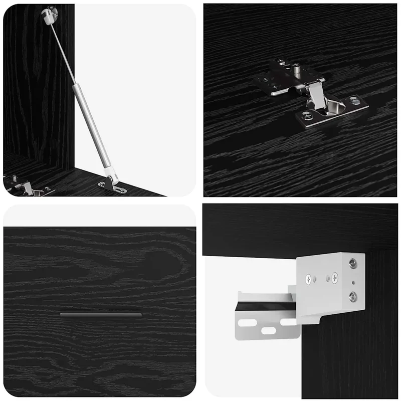 Armoire murale moderne gain de place 100 x 36,5 x 35 cm en bois d'ingénierie chêne noir 02_0052505
