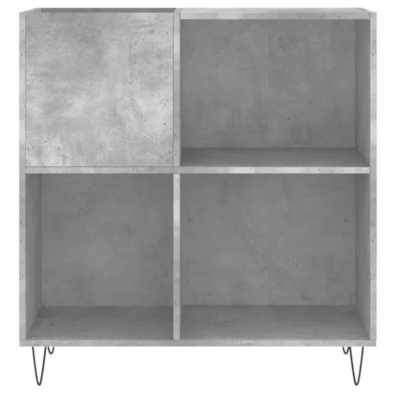 Armoire à disques classique spacieuse 84 x 38 x 89 cm en bois d'ingénierie gris béton 02_0049171