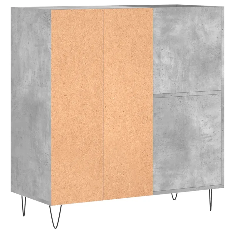 Armoire à disques classique spacieuse 84 x 38 x 89 cm en bois d'ingénierie gris béton 02_0049171