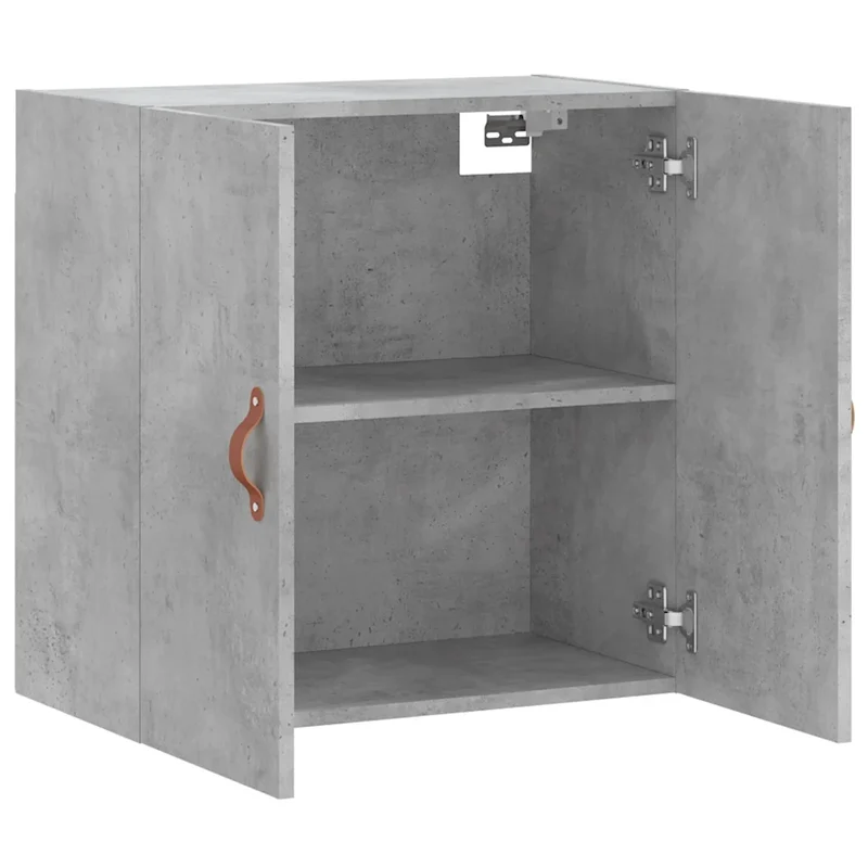 Armoire murale rectangulaire fonctionnelle espace de rangement 60 x 31 x 60 cm en bois d'ingénierie gris béton 02_0048788