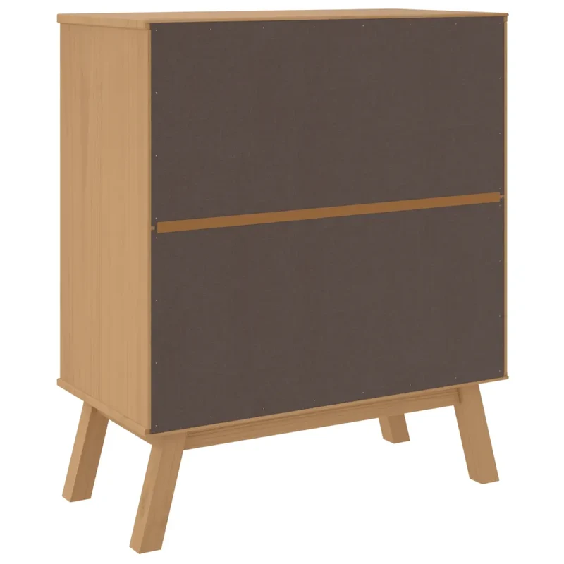 Armoire à tiroirs scandinave style rustique 76,5 x 39 x 90 cm grand espace de rangement finition mate en bois de pin marron 02_0047356