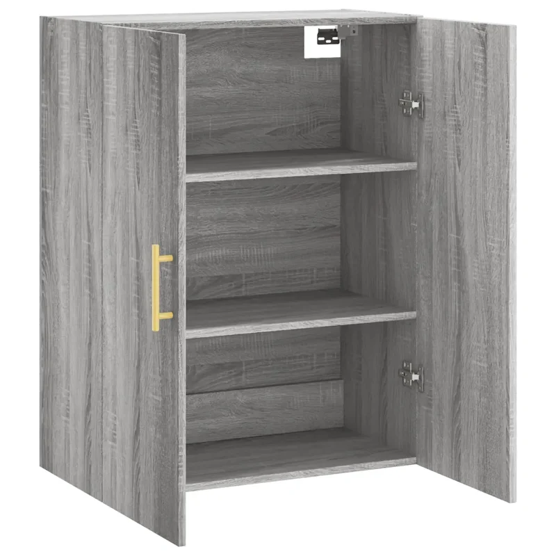 Armoire murale rangement sonoma gris 69,5 x 34 x 90 cm design pratique évitant l'encombrement en bois gris 02_0048580