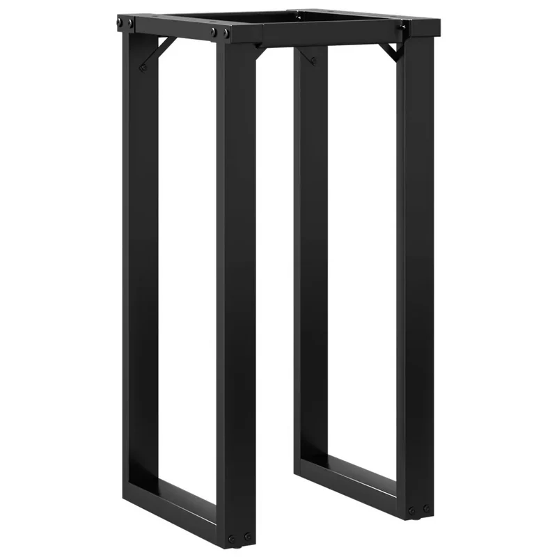Lot de 2 pieds de table à manger cadre en O 40 x 40 x 73 cm stables robustes design industriel en acier noir 02_0047222
