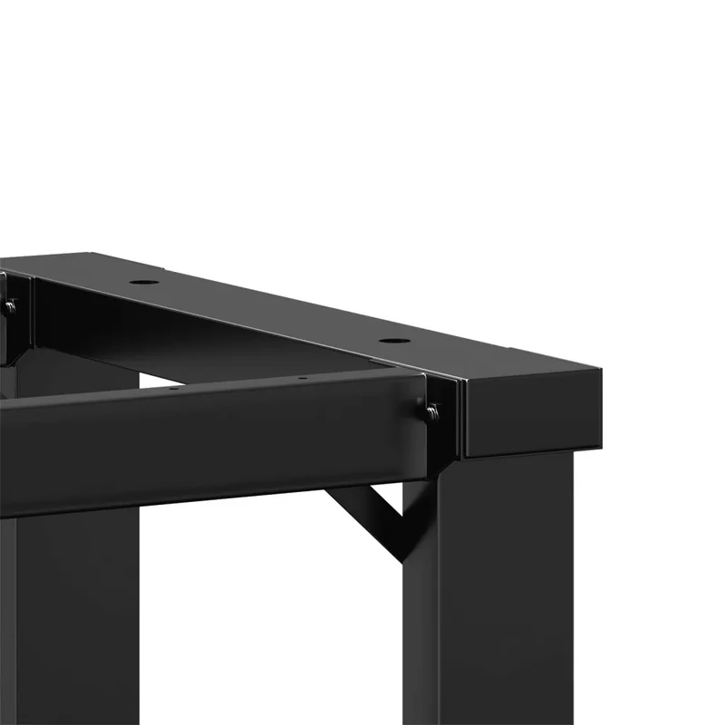 Lot de 2 pieds de table à manger cadre en O 40 x 40 x 73 cm stables robustes design industriel en acier noir 02_0047222
