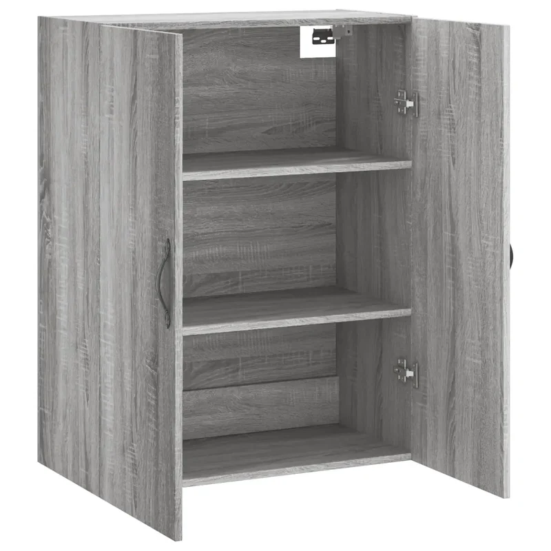 Armoire murale design élégante rangement 69,5 x 34 x 90 cm en bois d'ingénierie gris 02_0049294