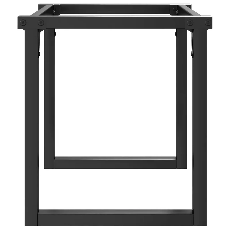 Pieds de table basse cadre en O 80 x 40 x 43 cm stables et robustes style industriel en acier noir 02_0047219