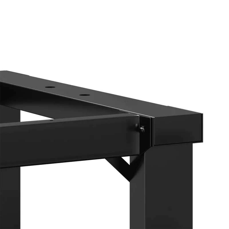 Pieds de table basse cadre en O 80 x 40 x 43 cm stables et robustes style industriel en acier noir 02_0047219