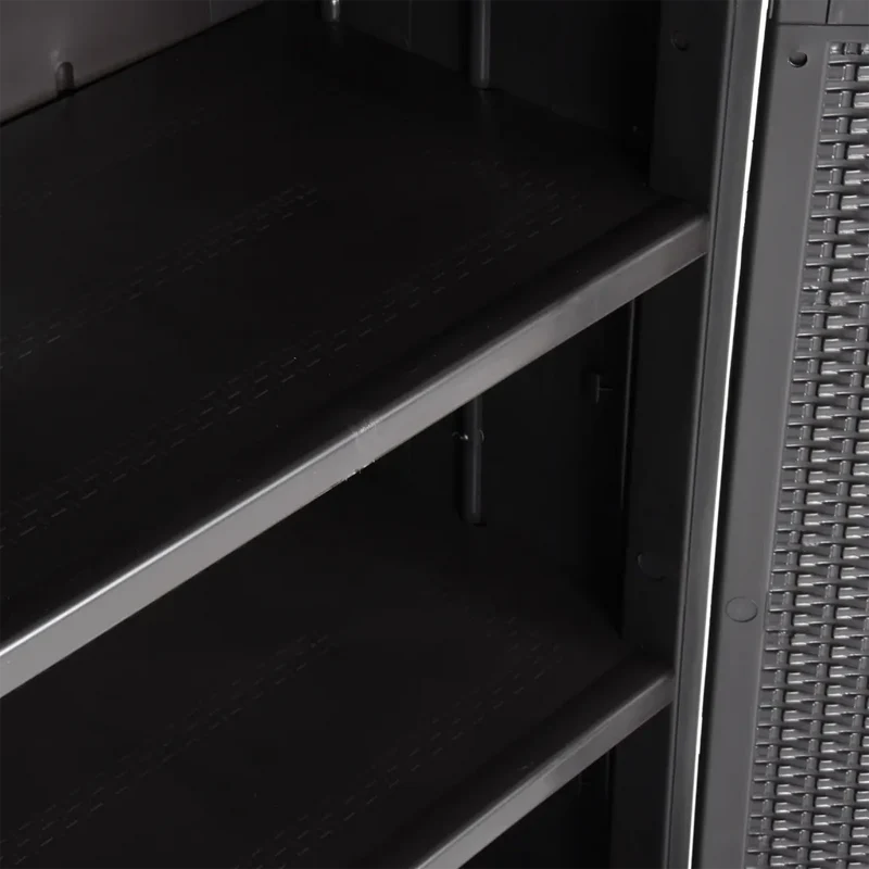 Armoire de rangement polyvalente intérieure 65 x 45 x 172 cm avec 4 étagères en PP noir 02_0046121
