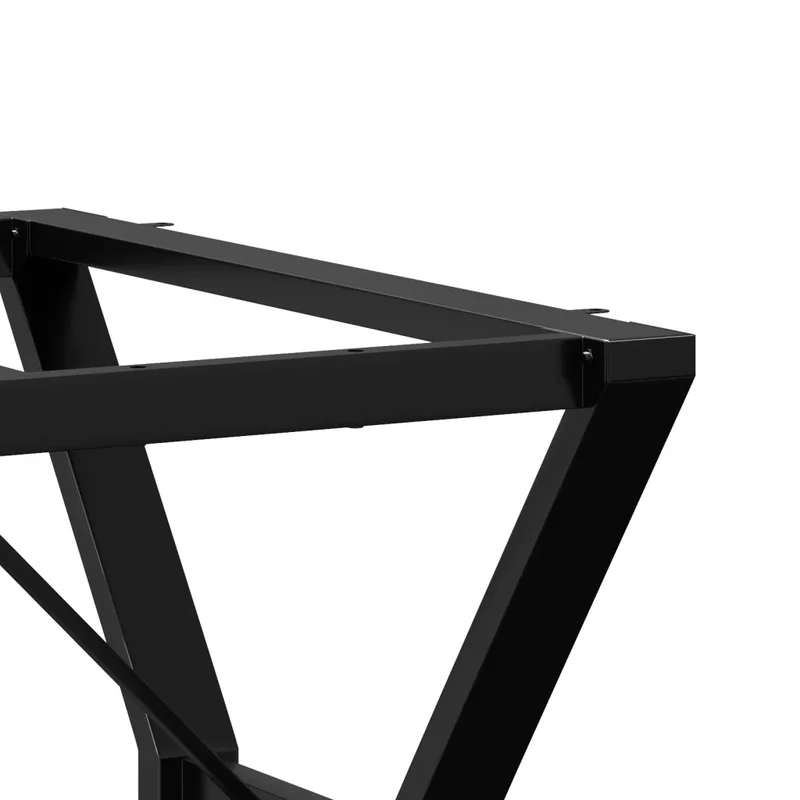 Pieds de table à manger cadre en Y 180 x 80 x 73 cm robustes stables style industriel en acier noir 02_0047264