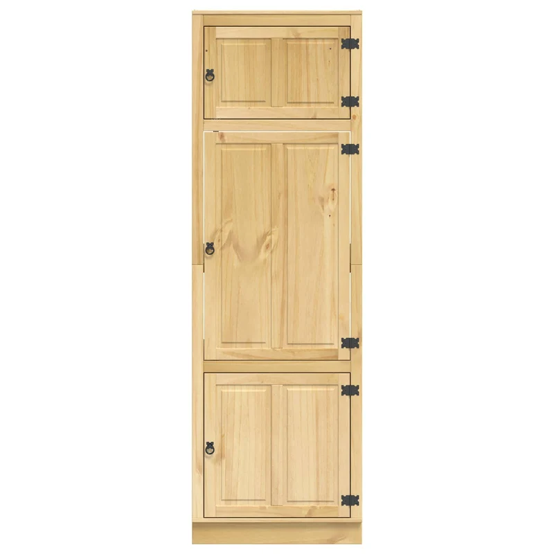 Armoire rectangulaire moderne avec espace de rangement 66 x 58 x 207 cm en pin massif miel 02_0058901