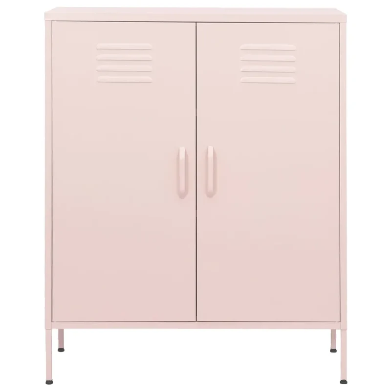 Armoire de rangement design pratique 80 x 35 x 101,5 cm avec étagères réglables en acier rose 02_0046857