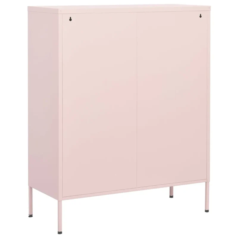 Armoire de rangement design pratique 80 x 35 x 101,5 cm avec étagères réglables en acier rose 02_0046857