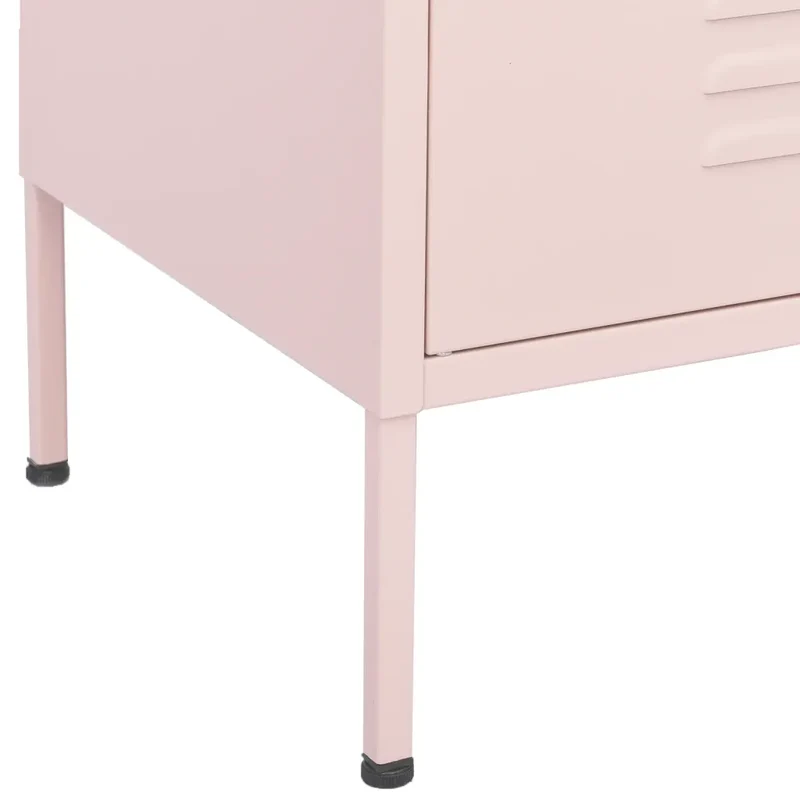 Armoire de rangement design pratique 80 x 35 x 101,5 cm avec étagères réglables en acier rose 02_0046857