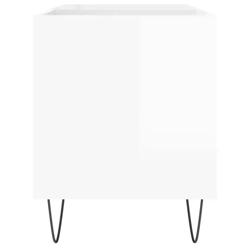 Armoire à disques pratique rangement classique 85 x 38 x 48 cm en bois d'ingénierie blanc brillant 02_0049109