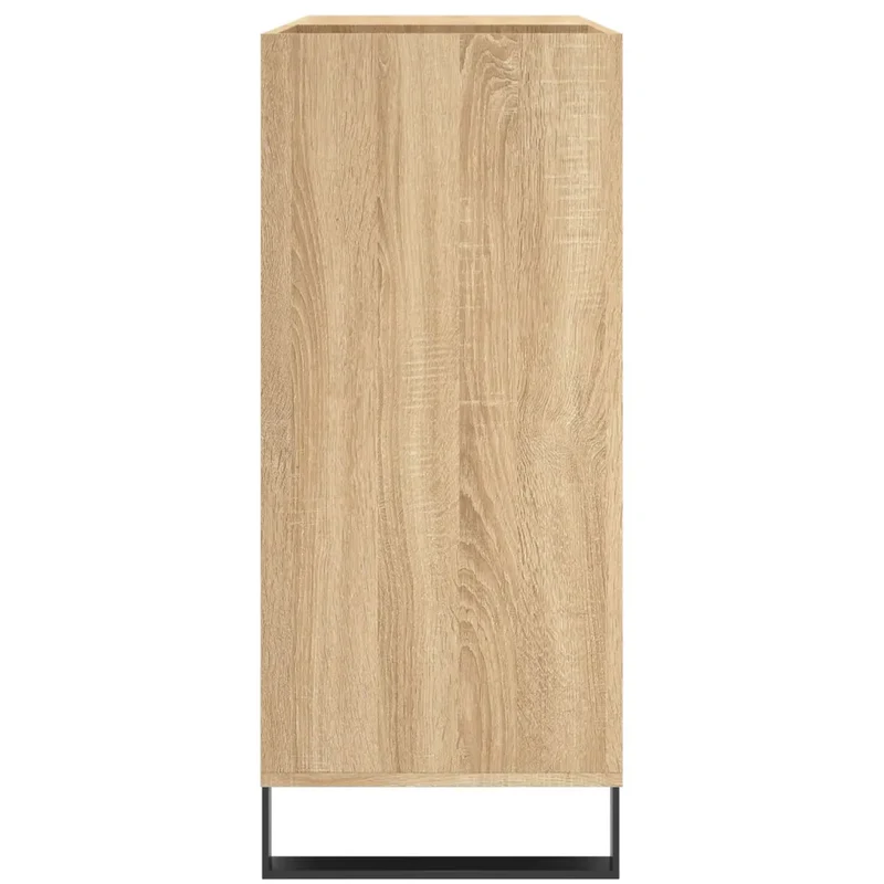 Armoire à disques rectangulaire pratique style industriel 84,5 x 38 x 89 cm en bois d'ingénierie chêne sonoma 02_0049177