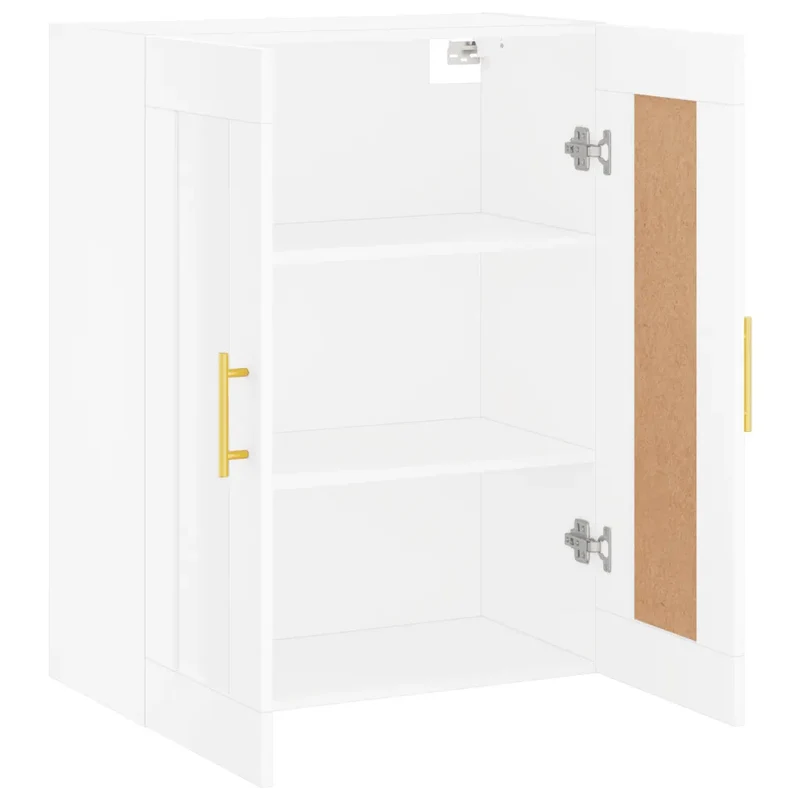 Armoire murale élégante avec 3 compartiments 69,5 x 34 x 90 cm en bois d'ingénierie blanc 02_0048902