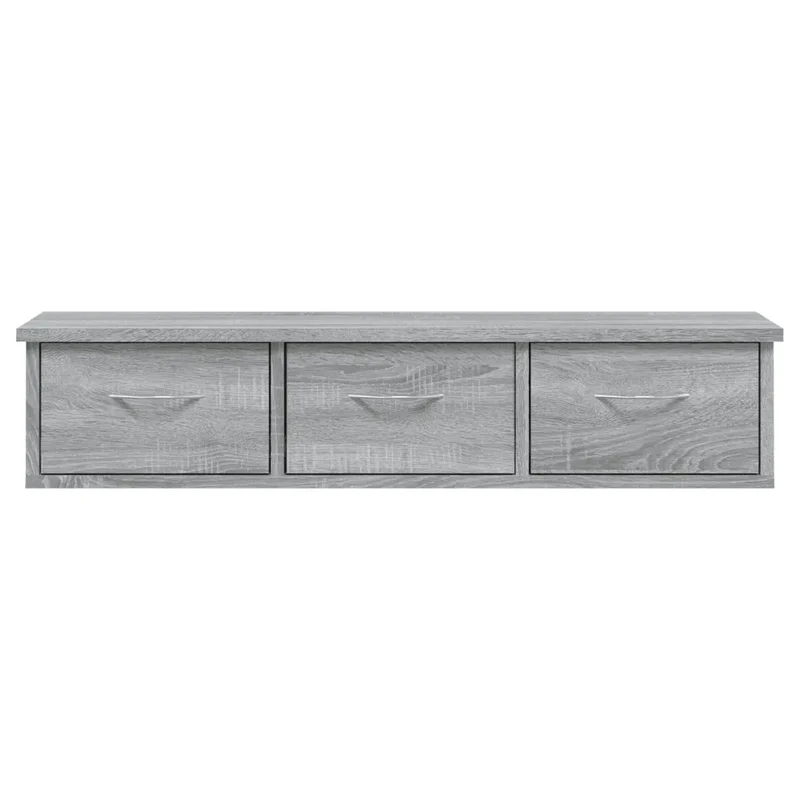Armoire murale pratique élégante rangement 88 x 26 x 18 cm en bois d'ingénierie gris 02_0048130
