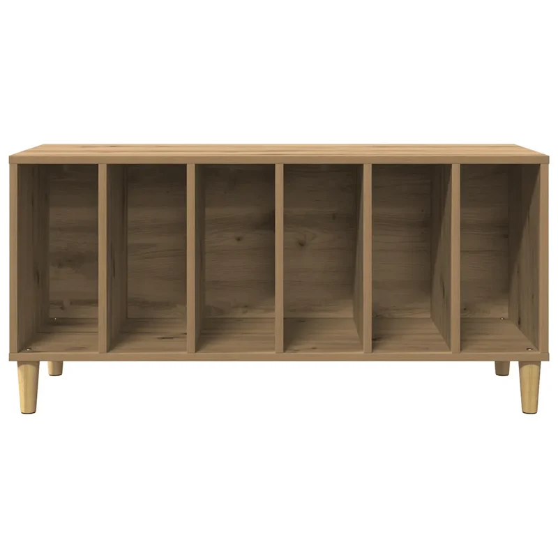 Armoire à disques pratique 100 x 38 x 48 cm rangement spacieux style classique en bois chêne artisanal 02_0051063