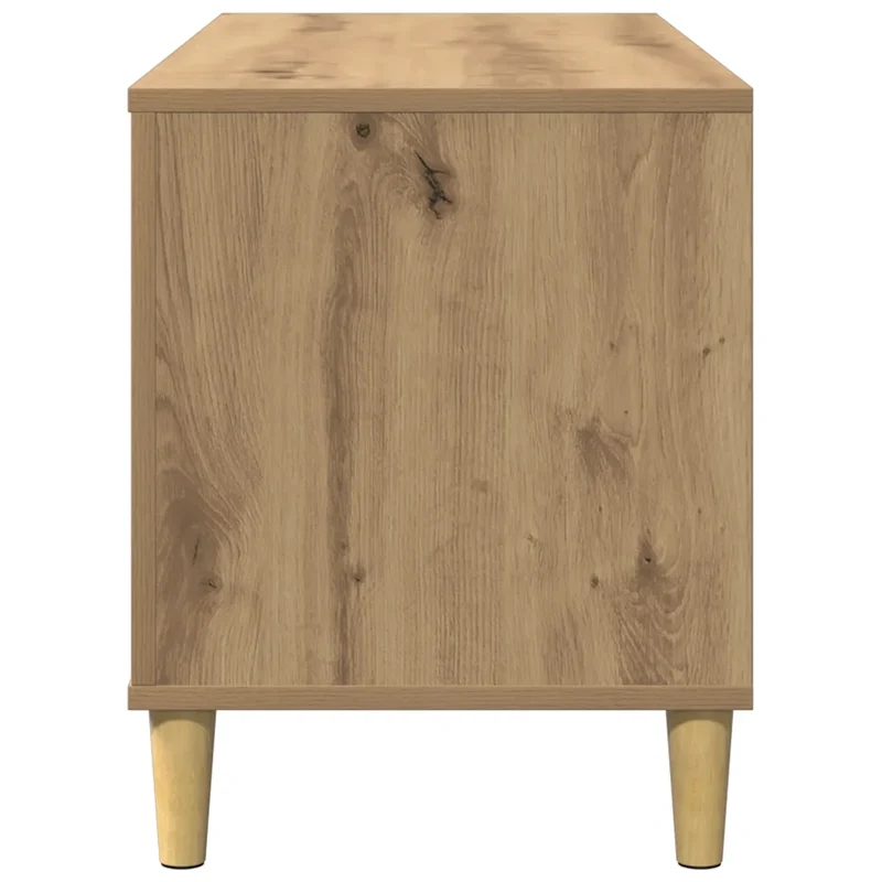 Armoire à disques pratique 100 x 38 x 48 cm rangement spacieux style classique en bois chêne artisanal 02_0051063