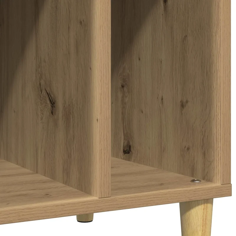 Armoire à disques pratique 100 x 38 x 48 cm rangement spacieux style classique en bois chêne artisanal 02_0051063
