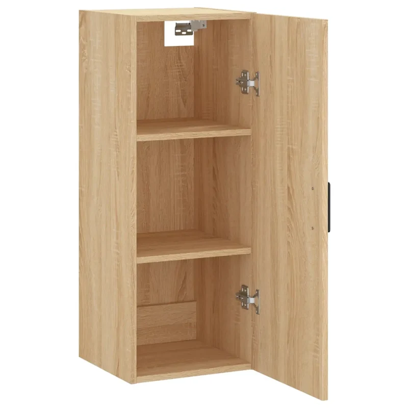 Armoire murale design pratique espace de rangement suspendue 34,5 x 34 x 90 cm en bois d'ingénierie chêne sonoma 02_0048666