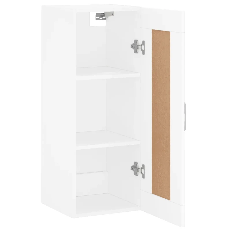Armoire murale design élégant espace de rangement 34,5 x 34 x 90 cm en bois d'ingénierie blanc 02_0048952