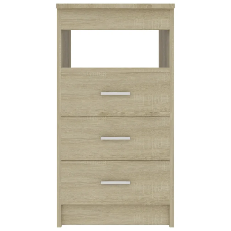 Armoire à tiroirs compacte avec étagère rangement 40 x 50 x 76 cm en bois d'ingénierie chêne sonoma 02_0047698