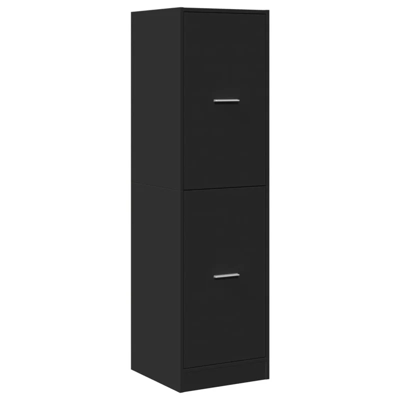 Armoire d'apothicaire moderne avec 4 tiroirs rangement 40 x 41 x 144,5 cm en bois d'ingénierie noir 02_0055659
