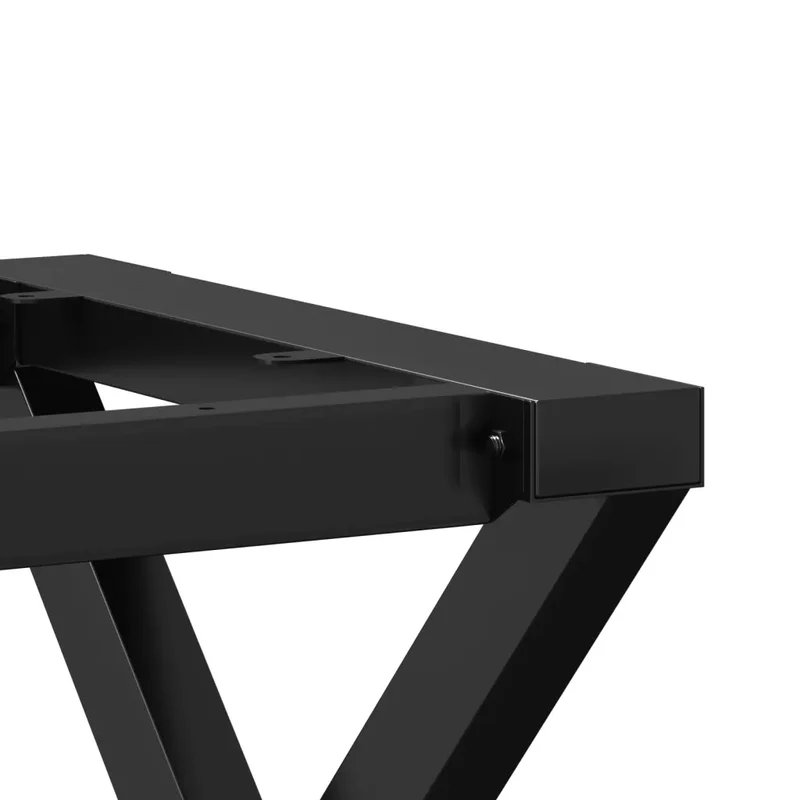 Pieds de table basse cadre en X industriels design moderne 50 x 40 x 38 cm en acier noir 02_0047232