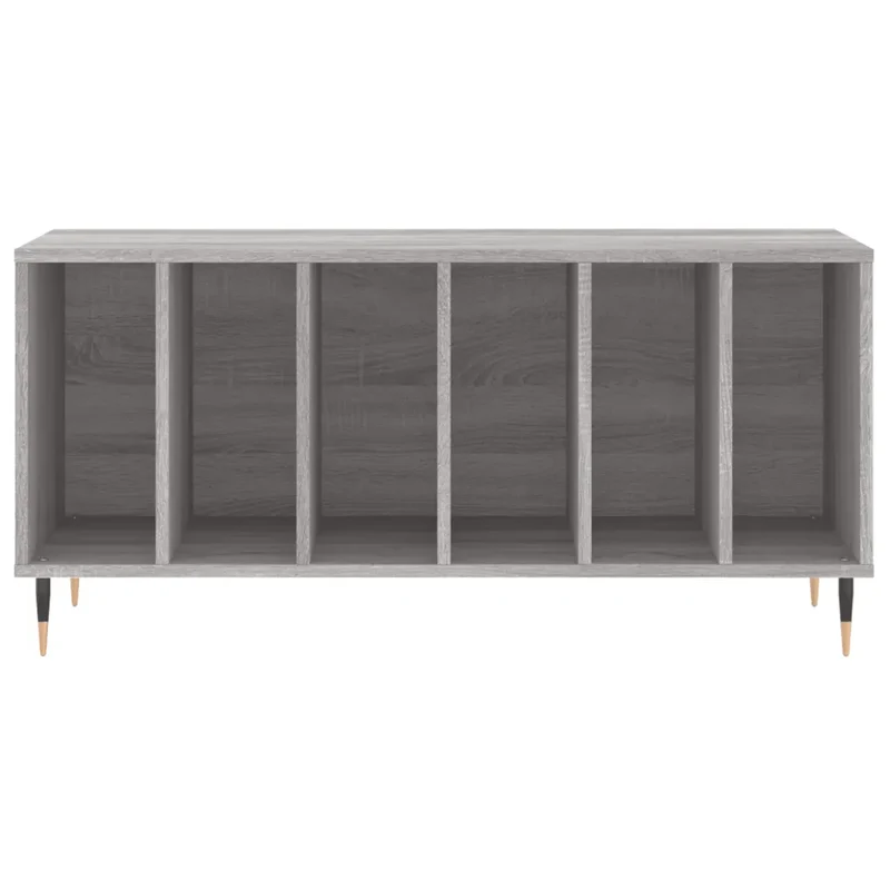 Armoire à disques classique pour vinyles 100 x 38 x 48 cm avec grand espace de rangement style industriel en bois sonoma gris 02_0049145