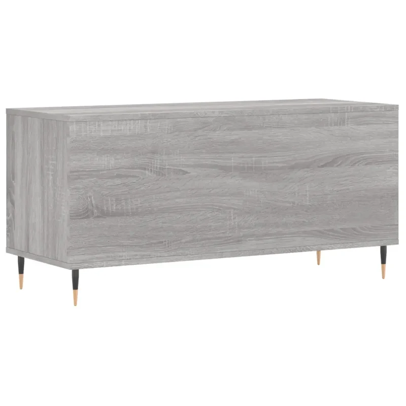 Armoire à disques classique pour vinyles 100 x 38 x 48 cm avec grand espace de rangement style industriel en bois sonoma gris 02_0049145