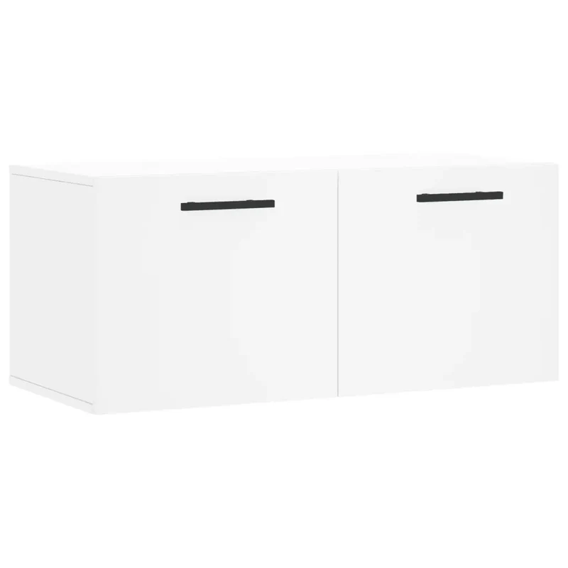 Armoire murale moderne rangement pratique espace de vie 80 x 36,5 x 35 cm en bois d'ingénierie blanc 02_0048869