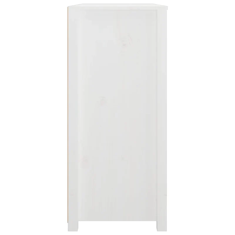Armoire latérale pratique blanc 100 x 40 x 90 cm rangement spacieux style rustique en bois de pin massif blanc 02_0048461