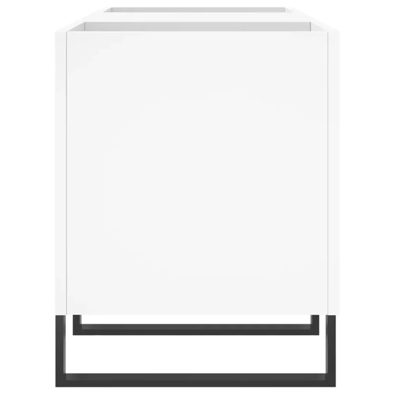 Armoire à disques classique pratique 121 x 38 x 48 cm en bois d'ingénierie blanc 02_0049095
