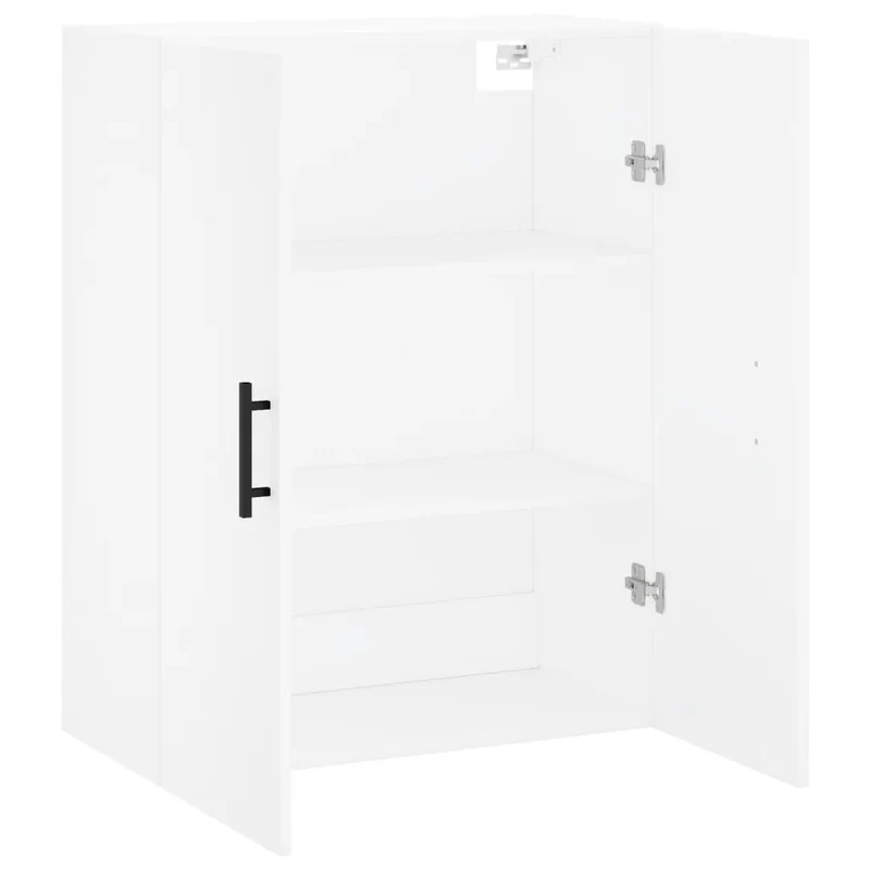 Armoire murale blanche 69,5 x 34 x 90 cm design élégant rangement pratique style moderne en bois d'ingénierie blanc 02_0048596