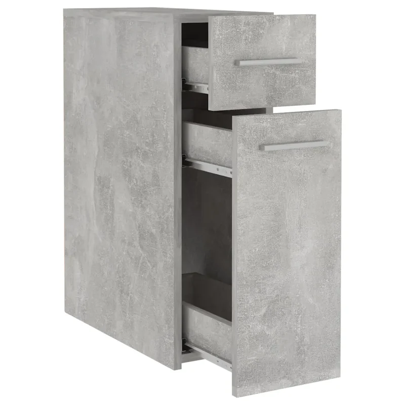 Armoire d'apothicaire rangement pratique 20 x 45,5 x 60 cm en bois gris béton 02_0047788